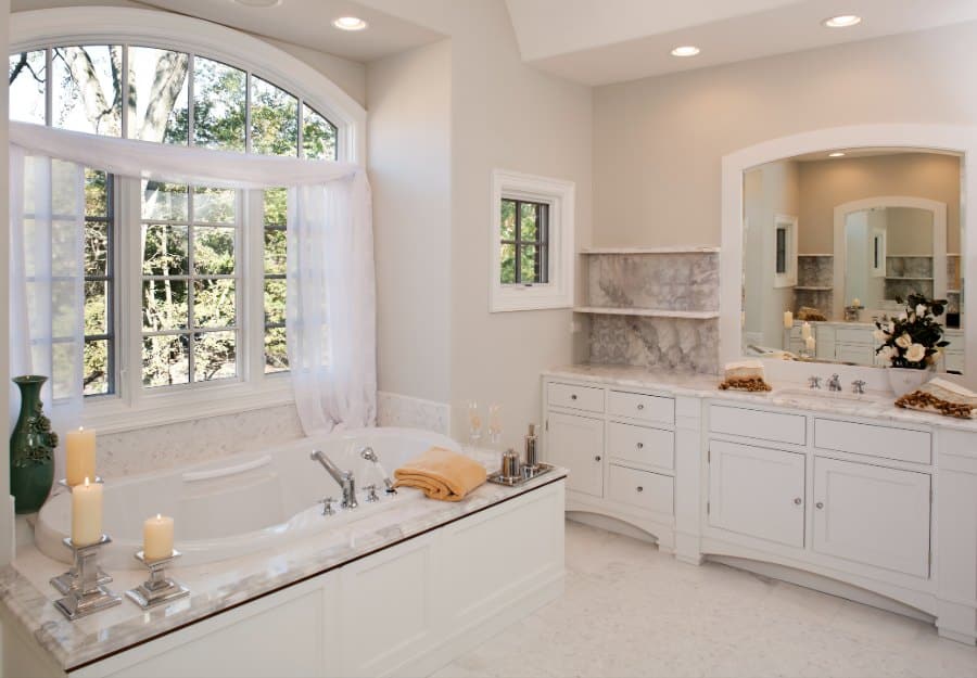 A newly remodeled bathroom in an Iowa home completed by Clear Choice Exteriors.